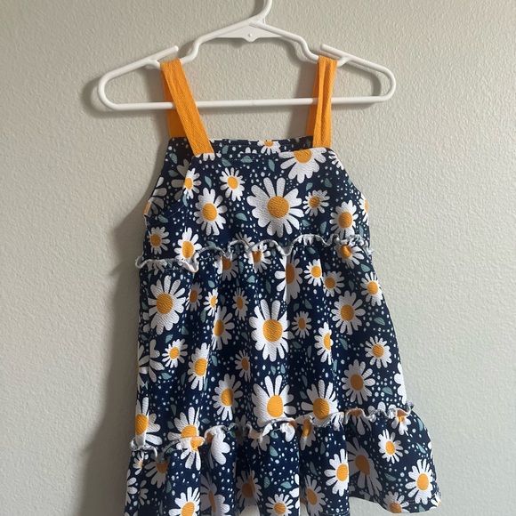 Floral Kids Dress with Orange Straps - Picture 1 of 2